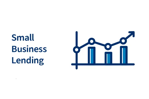 Small Business Lending icon with a decorative bar chart